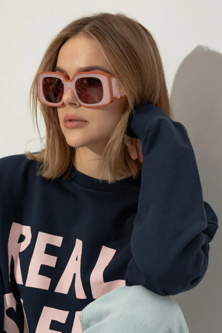 JW Anderson RÓŻOWY Okulary przeciwsłoneczne