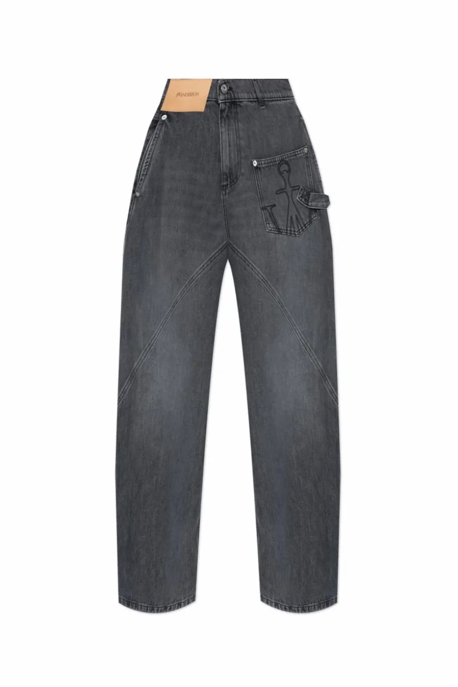 JW Anderson SZARY Jeansy z wyszytym logo