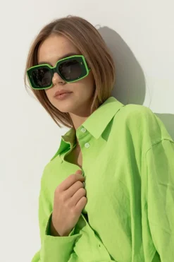 JW Anderson ZIELONY Okulary przeciwsłoneczne