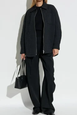 Kenzo CZARNY Pikowana kurtka z logo