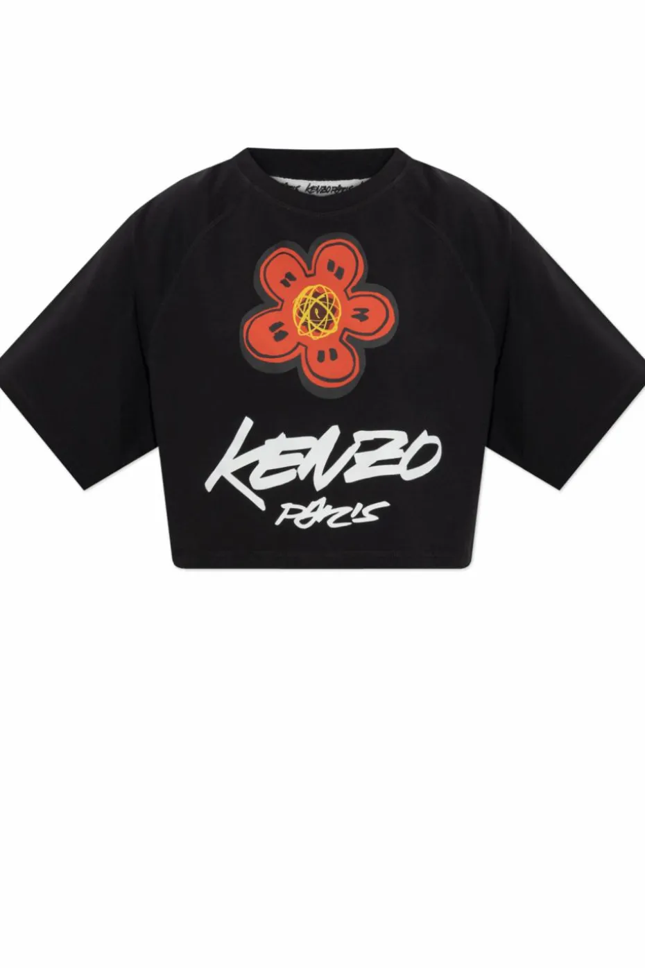 Kenzo CZARNY T-shirt z nadrukowanym logo