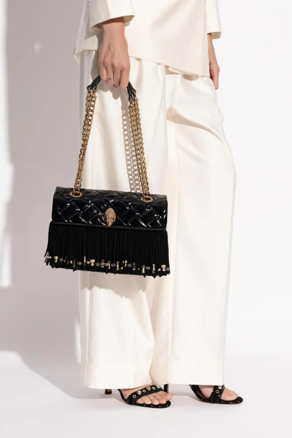 Kurt Geiger CZARNY Torba na ramię `Kensington Fringe`