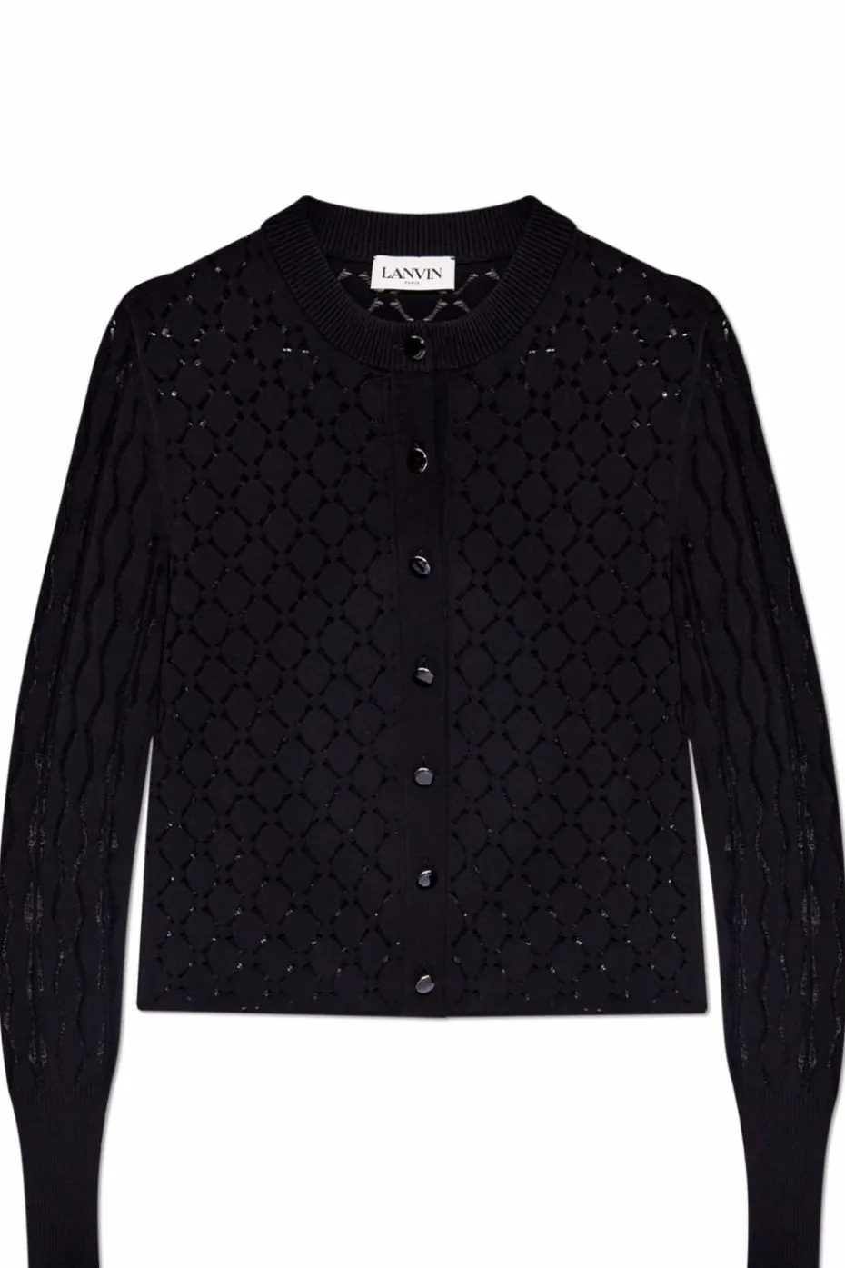 Lanvin GRANATOWY Ażurowy kardigan