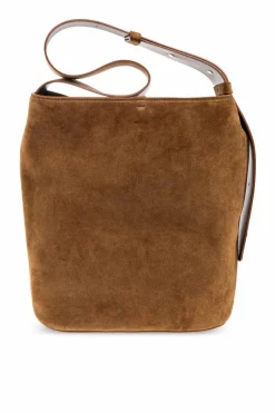 LIÉ STUDIO BRĄZOWY Zamszowa torba `The Norma` typu `shopper`