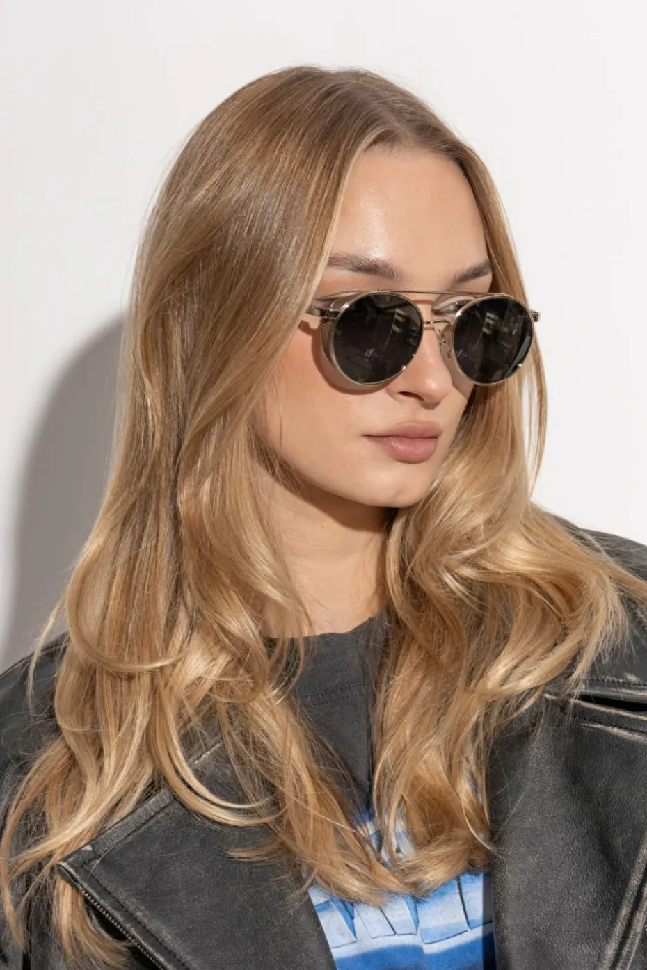 Linda Farrow ZŁOTY Okulary przeciwsłoneczne