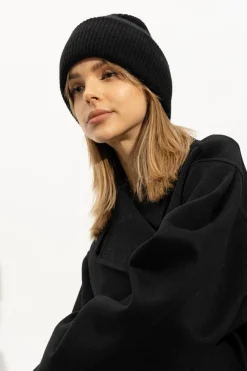 Lisa Yang CZARNY Kaszmirowa czapka ‘Stockholm’