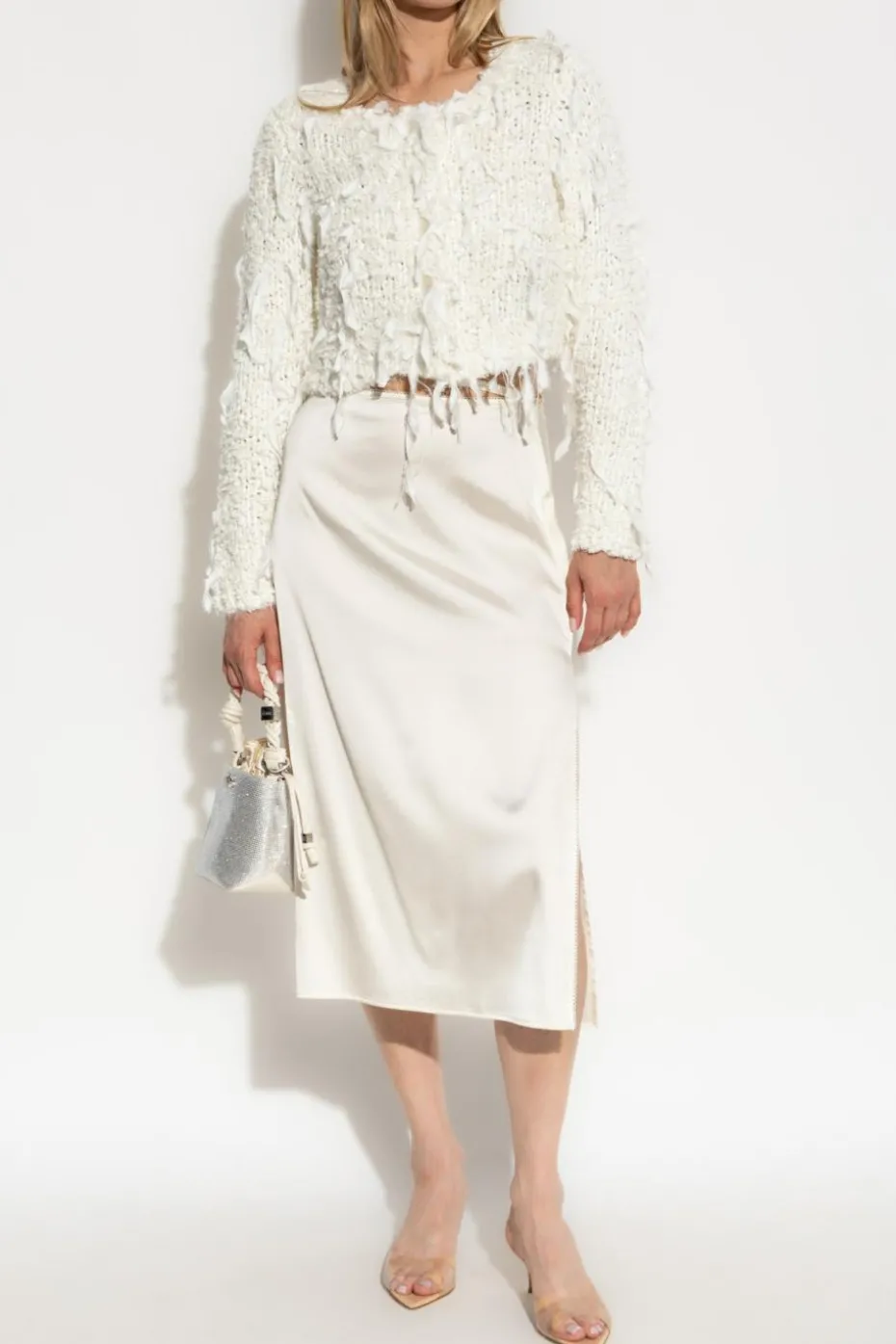 LoveShackFancy BIAŁY Kardigan `Carol`