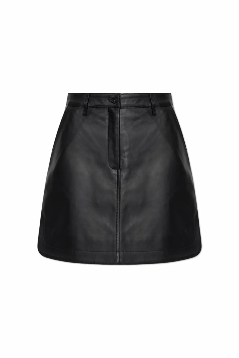 Maison Kitsuné CZARNY Skórzana spódnica