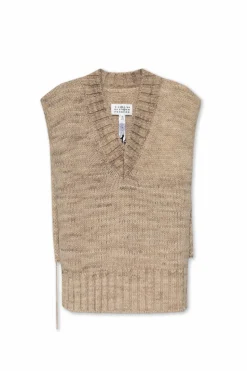 Maison Margiela beżowy Wełniana kamizelka