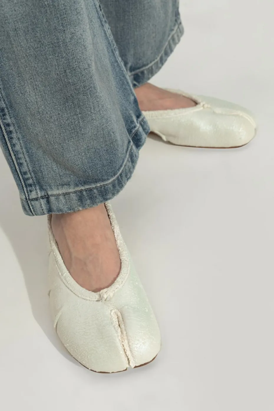 Maison Margiela BIAŁY Baleriny z wycięciem `tabi`