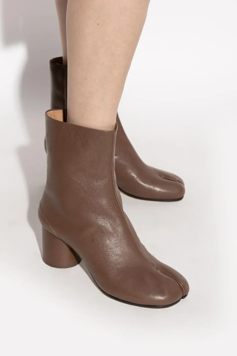 Maison Margiela BRĄZOWY Skórzane botki