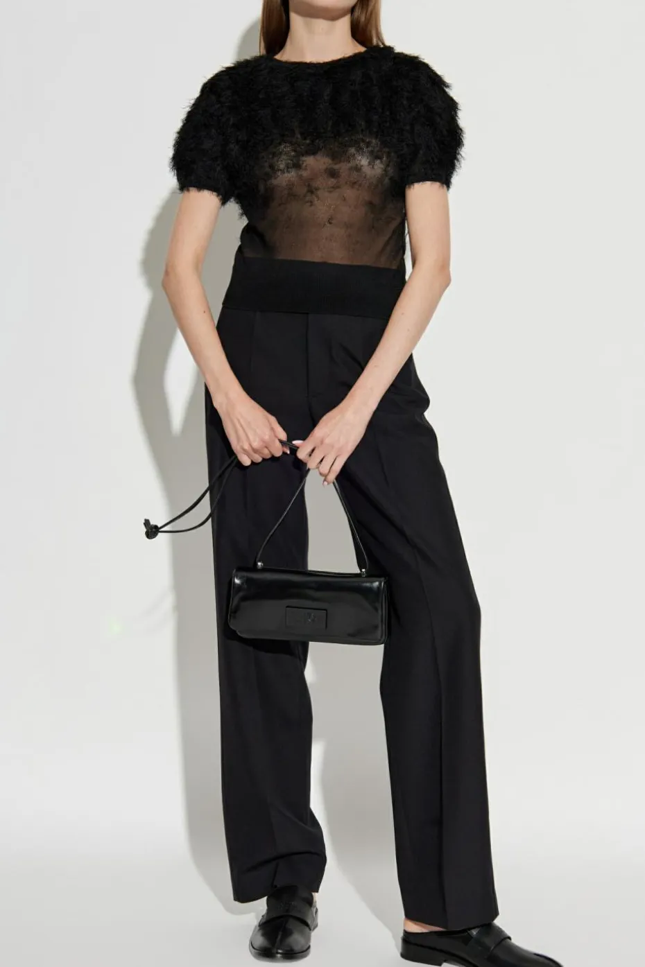 Maison Margiela CZARNY Jedwabny top