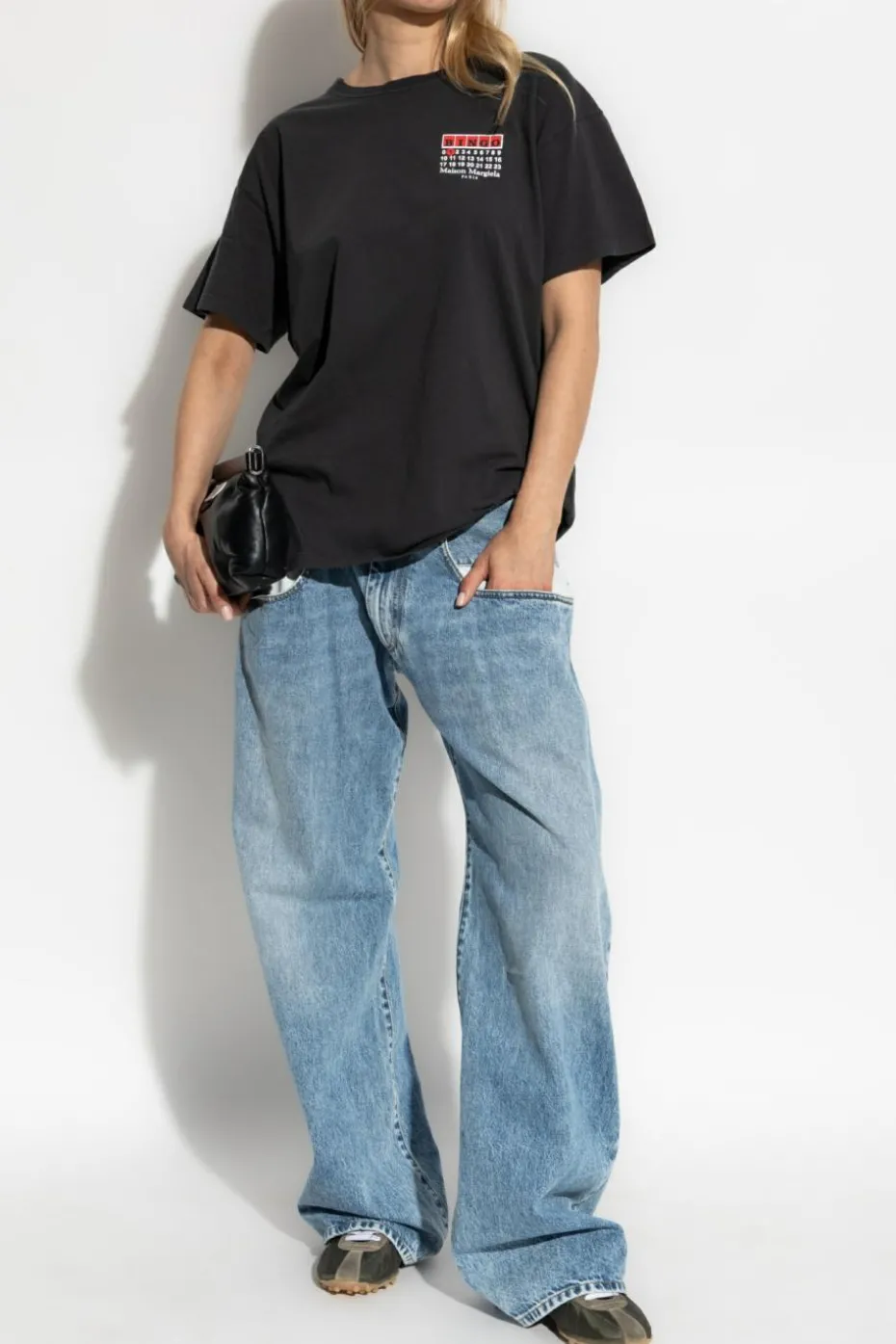 Maison Margiela CZARNY T-shirt z logo