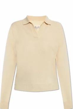 Maison Margiela kremowy Wełniane polo