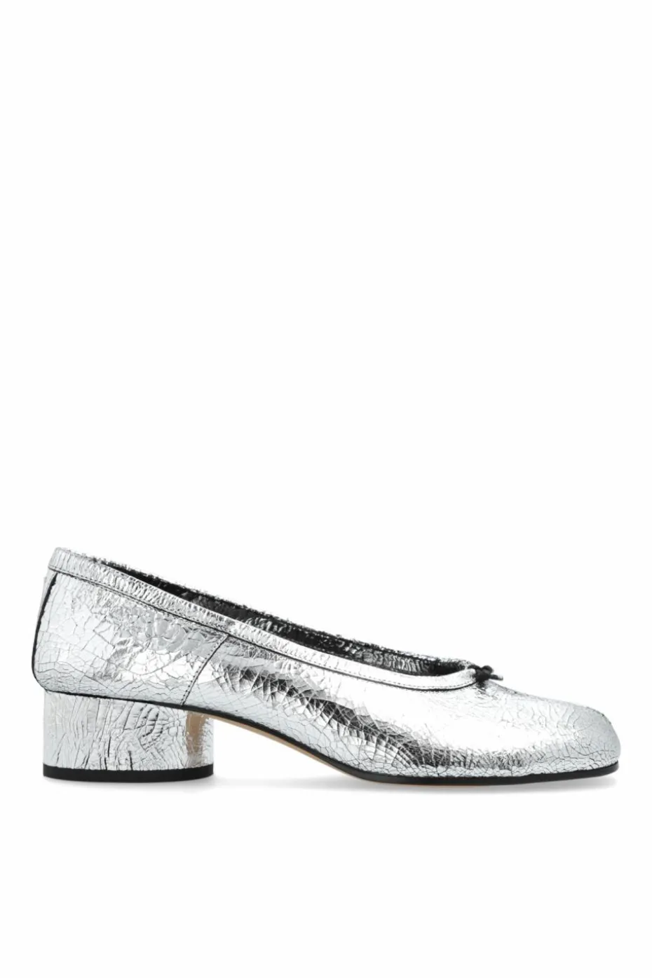 Maison Margiela SREBRNY Skórzane buty na obcasie `Tabi`