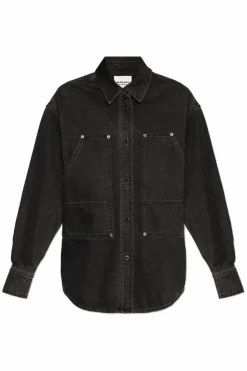 Marant Etoile CZARNY Kurtka jeansowa `Okely`