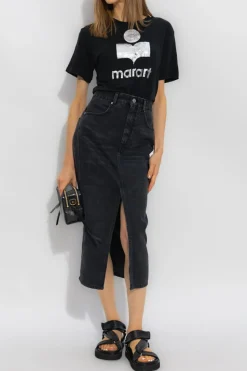 Marant Etoile CZARNY T-shirt ‘Zewel’