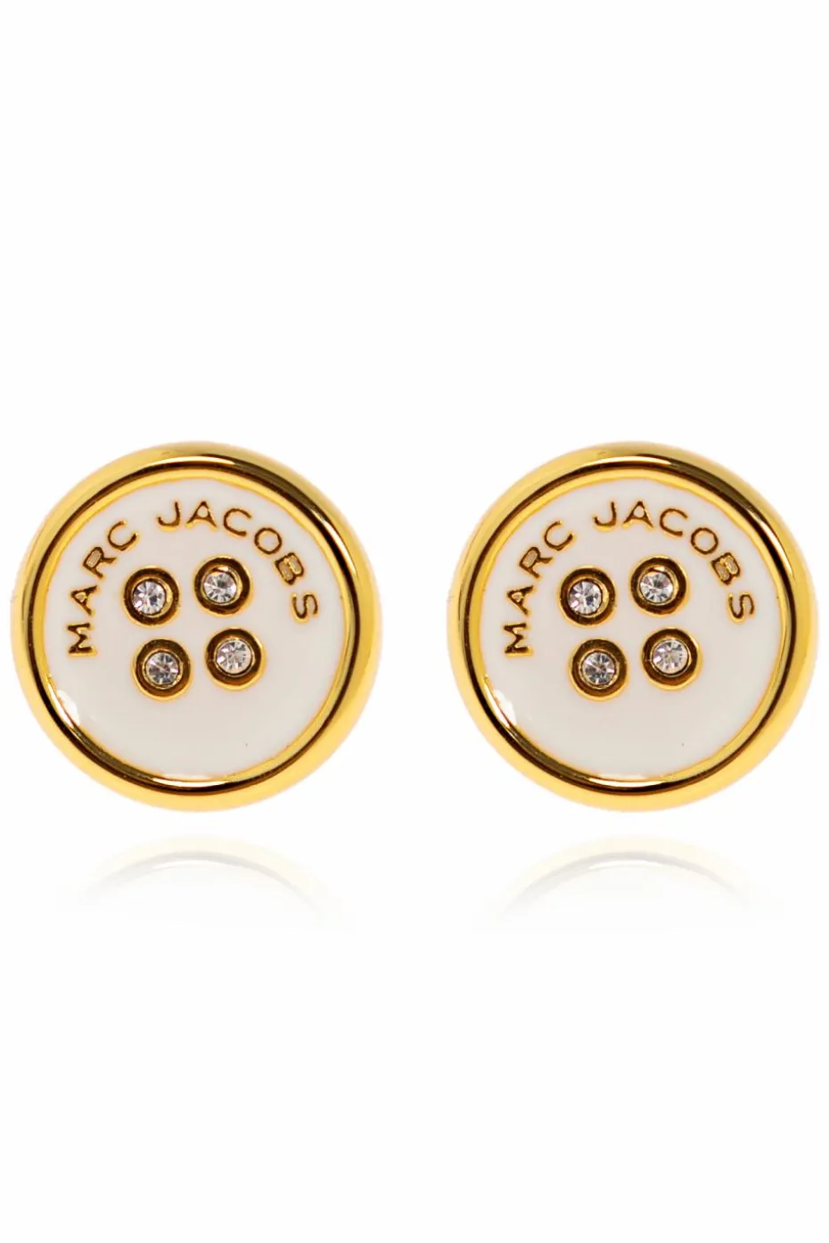 Marc Jacobs BIAŁY Kolczyki w kształcie guzików