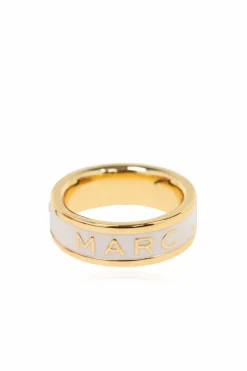Marc Jacobs BIAŁY Pierścień z logo
