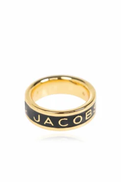 Marc Jacobs CZARNY Pierścień z logo