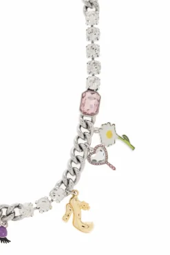 Marc Jacobs SREBRNY Naszyjnik z zawieszkami