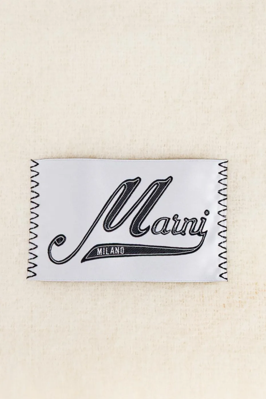 Marni kremowy Szalik z logo