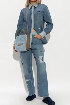 Marni NIEBIESKI Jeansowa koszula z logo