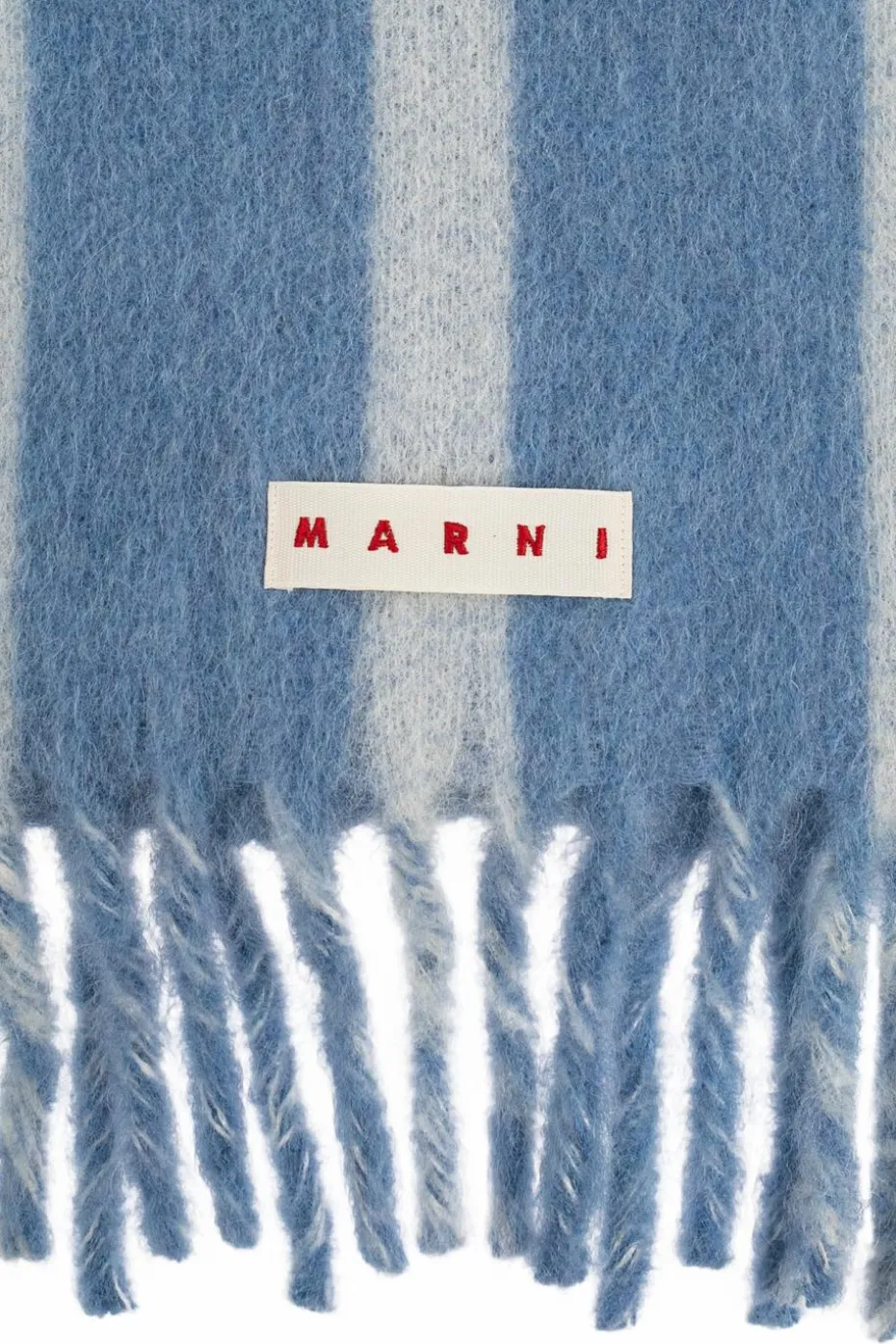 Marni NIEBIESKI Szal z logo