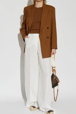 Max Mara BIAŁY Lniane spodnie ‘Sequoia’