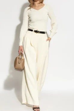 Max Mara BIAŁY Prążkowany sweter ‘Gioisa’