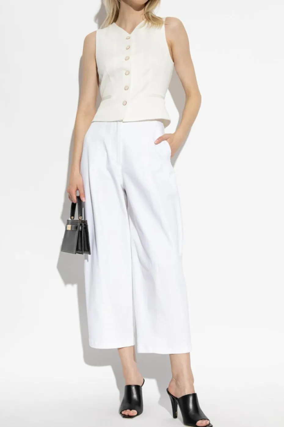 Max Mara BIAŁY Spodnie `Mina`