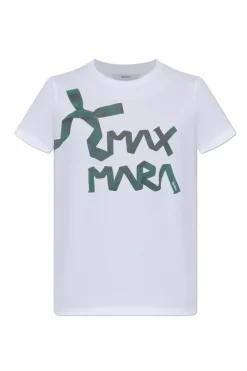 Max Mara BIAŁY T-shirt `Calcio`
