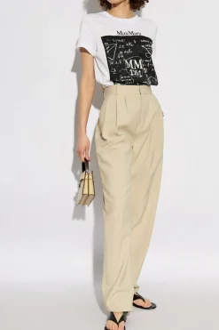 Max Mara BIAŁY T-shirt `Colibri`
