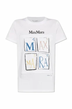 Max Mara BIAŁY T-shirt `Colibri`