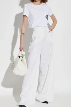 Max Mara BIAŁY T-shirt z kieszenią