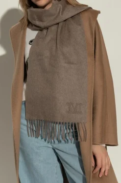 Max Mara BRĄZOWY Kaszmirowy szal `Wsdalia`