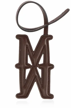Max Mara BRĄZOWY Skórzana zawieszka `Mmcharm`