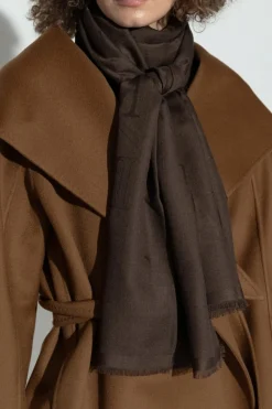 Max Mara BRĄZOWY Szal ‘Curvone’