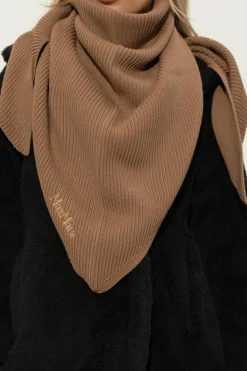 Max Mara BRĄZOWY Wełniany szal `Girotta`