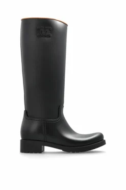 Max Mara CZARNY Kozaki z logo
