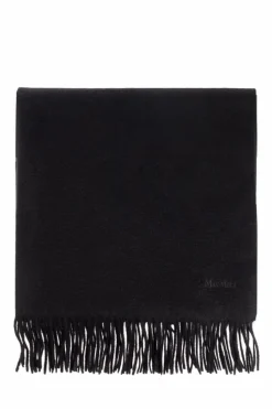 Max Mara CZARNY Szal `Tartan` z wielbłądziej wełny