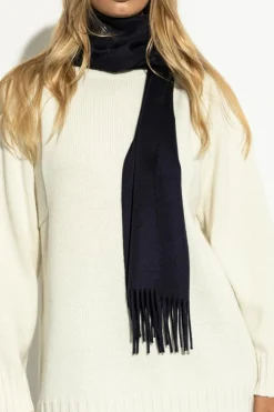 Max Mara GRANATOWY Kaszmirowy szal