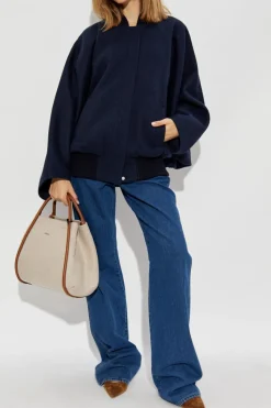 Max Mara GRANATOWY Wełniana kurtka `Zenone`