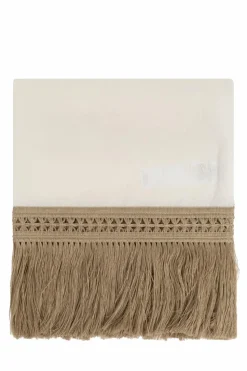 Max Mara kremowy Lniany szal `Grammo`