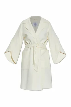 Max Mara kremowy Wełniany płaszcz `Cosetta`