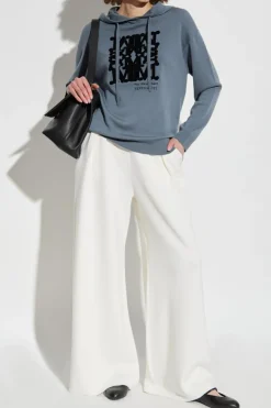 Max Mara NIEBIESKI Wełniana bluza z kapturem `Sfinge`