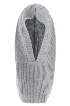 Max Mara SZARY Kaszmirowy kaptur