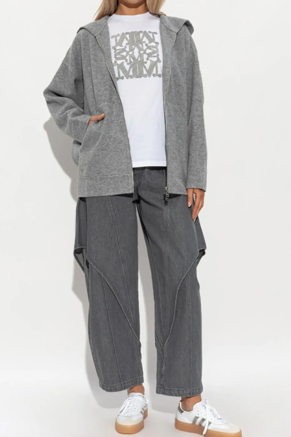 Max Mara SZARY Wełniana bluza ‘Etuania’