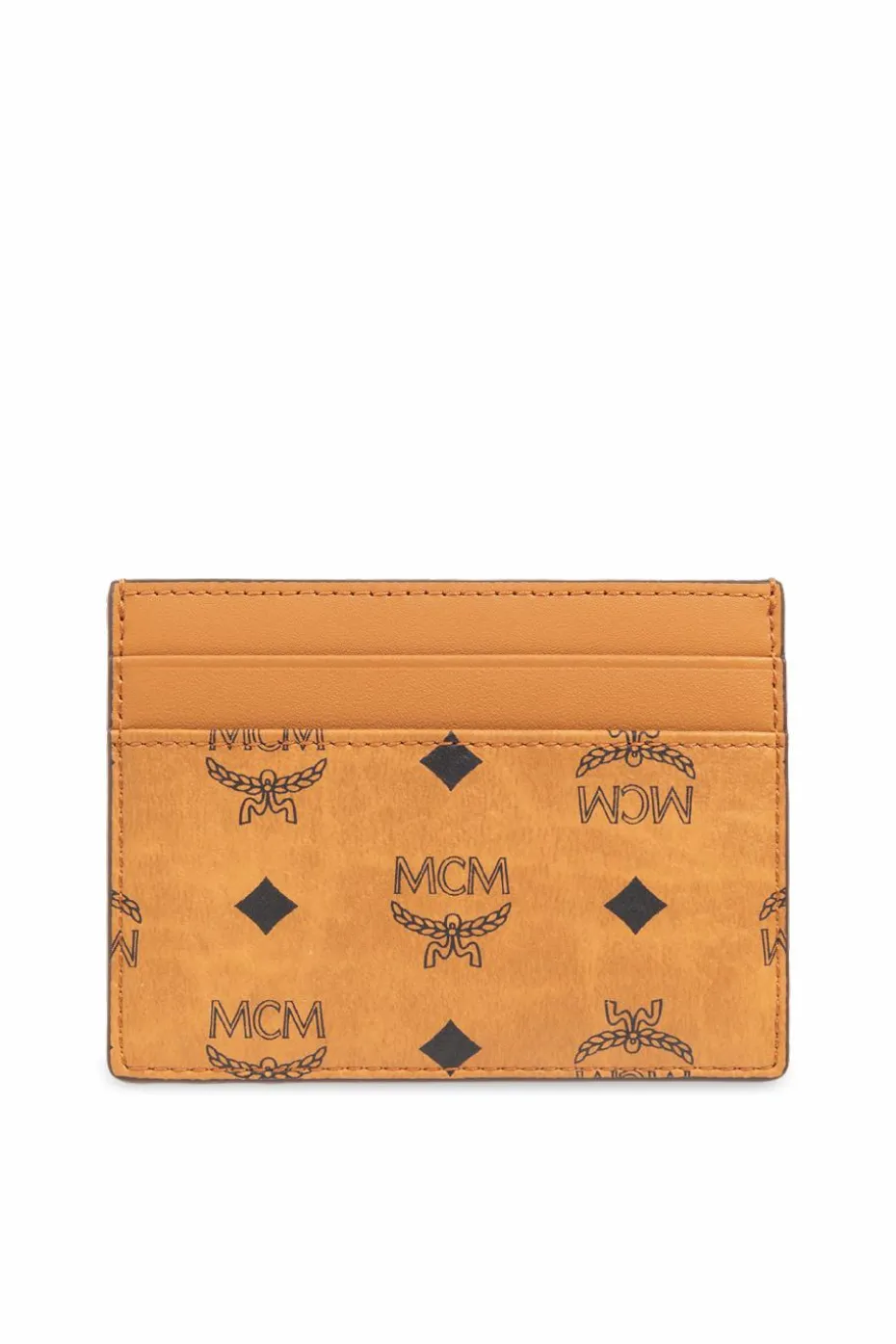 MCM BRĄZOWY Etui na karty z logo