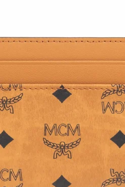 MCM BRĄZOWY Etui na karty z logo
